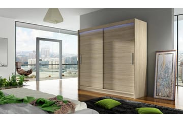 Garderob London 180x57x215 cm - Beige - Förvaring - Garderober & garderobssystem