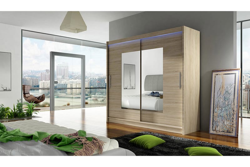 Garderob London 180x57x215 cm - Beige - Förvaring - Garderober & garderobssystem