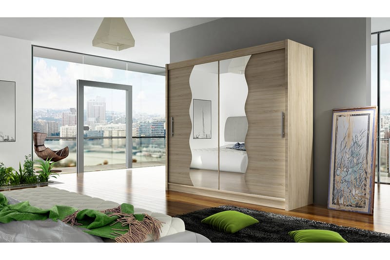 Garderob London 180x57x215 cm - Beige - Förvaring - Garderober & garderobssystem