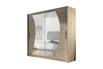 Garderob London 180x57x215 cm - Beige|Vit - Förvaring - Garderober & garderobssystem
