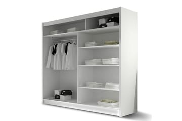 Garderob London 180x57x215 cm - Beige|Vit - Förvaring - Garderober & garderobssystem