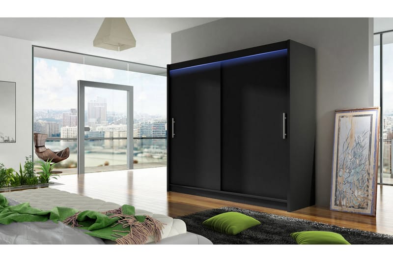 Garderob London 180x57x215 cm - Vit - Förvaring - Garderober & garderobssystem