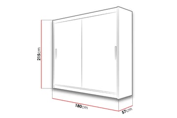 Garderob London 180x57x215 cm - Vit - Förvaring - Garderober & garderobssystem