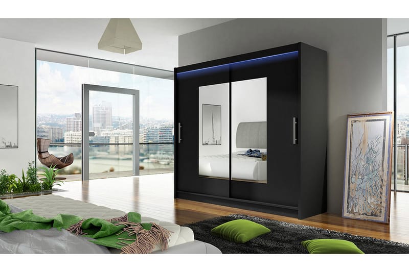 Garderob London 180x57x215 cm - Vit - Förvaring - Garderober & garderobssystem