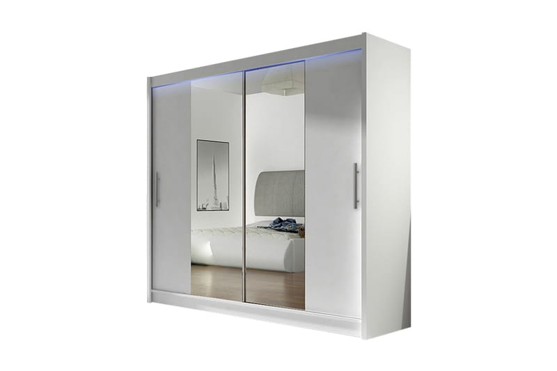 Garderob London 180x57x215 cm - Vit - Förvaring - Garderober & garderobssystem