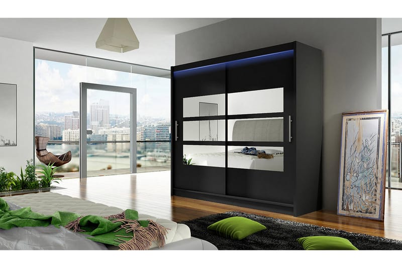Garderob London 180x57x215 cm - Vit - Förvaring - Garderober & garderobssystem