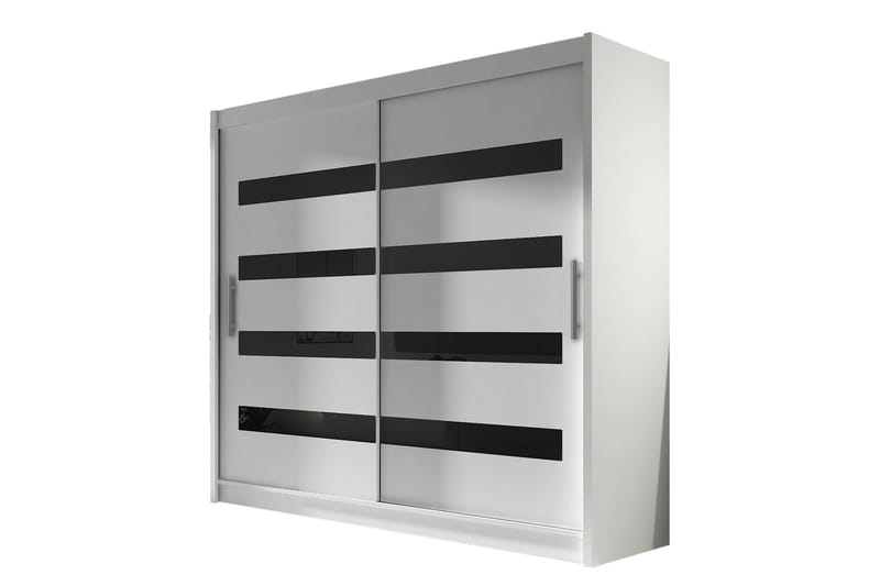 Garderob London 180x57x215 cm - Vit/Svart - Förvaring - Garderober & garderobssystem