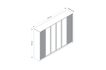 Garderob Luxe 270 cm - Guld/Vit - Förvaring - Garderober & garderobssystem