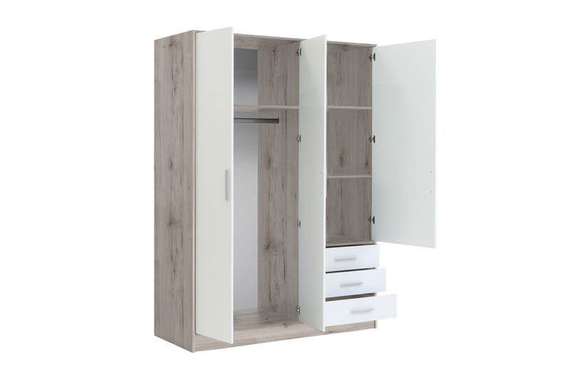 Garderob Lyoth 145 cm - Brun|Vit - Garderobsskåp - Garderober & garderobssystem