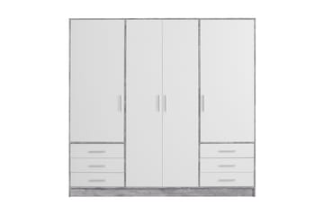 Garderob Lyoth 207 cm - Grå|Vit - Förvaring - Garderober & garderobssystem