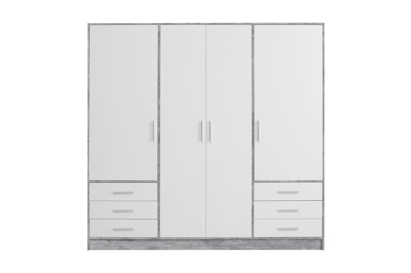Garderob Lyoth 207 cm - Grå|Vit - Garderober & garderobssystem - Garderobsskåp