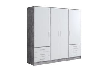 Garderob Lyoth 207 cm - Grå|Vit - Förvaring - Garderober & garderobssystem