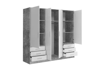Garderob Lyoth 207 cm - Grå|Vit - Förvaring - Garderober & garderobssystem