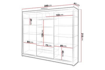 Garderob Malibu 250x61x215 cm - Beige - Förvaring - Garderober & garderobssystem