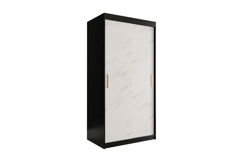 Garderob Marmesa 100 cm Marmormönster - Svart/Vit/Guld - Förvaring - Garderober & garderobssystem