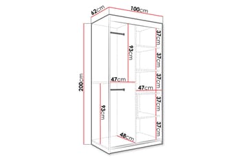 Garderob Marmesa 100 cm Marmormönster - Vit/Svart/Guld - Förvaring - Garderober & garderobssystem