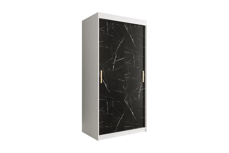 Garderob Marmesa 100 cm Marmormönster - Vit/Svart/Guld - Förvaring - Garderober & garderobssystem