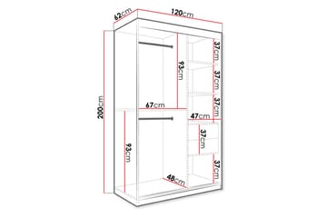 Garderob Marmesa 120 cm Marmormönster - Svart/Vit/Guld - Förvaring - Garderober & garderobssystem