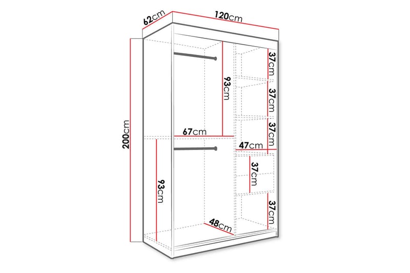 Garderob Marmesa 120 cm Marmormönster - Svart/Vit/Guld - Förvaring - Garderober & garderobssystem