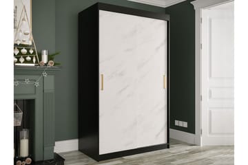 Garderob Marmesa 120 cm Marmormönster - Svart/Vit/Guld - Förvaring - Garderober & garderobssystem
