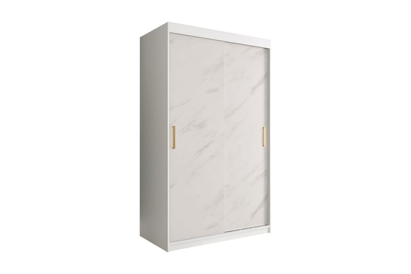 Garderob Marmesa 120 cm Marmormönster - Vit/Guld - Förvaring - Garderober & garderobssystem