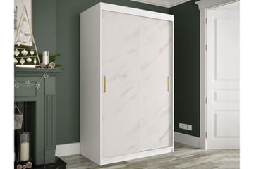 Garderob Marmesa 120 cm Marmormönster - Vit/Guld - Förvaring - Garderober & garderobssystem