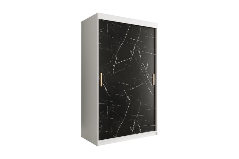 Garderob Marmesa 120 cm Marmormönster - Vit/Svart/Guld - Förvaring - Garderober & garderobssystem