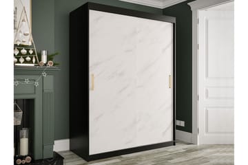 Garderob Marmesa 150 cm Marmormönster - Svart/Vit/Guld - Förvaring - Garderober & garderobssystem