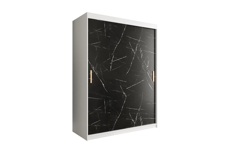 Garderob Marmesa 150 cm Marmormönster - Vit/Svart/Guld - Förvaring - Garderober & garderobssystem