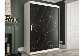 Garderob Marmesa 150 cm Marmormönster - Vit/Svart/Guld - Förvaring - Garderober & garderobssystem