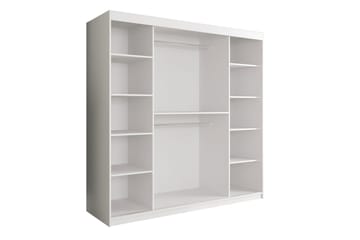 Garderob Marmesa 200 cm Marmormönster - Vit/Svart/Guld - Förvaring - Garderober & garderobssystem