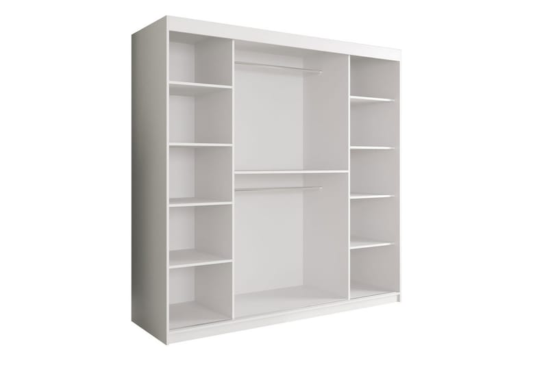 Garderob Marmesa 200 cm Marmormönster - Vit/Svart/Guld - Förvaring - Garderober & garderobssystem