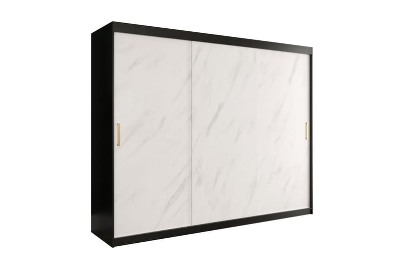 Garderob Marmesa 250 cm Marmormönster - Svart/Vit/Guld - Förvaring - Garderober & garderobssystem