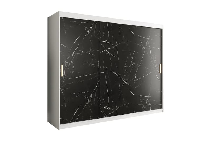 Garderob Marmesa 250 cm Marmormönster - Vit/Svart/Guld - Förvaring - Garderober & garderobssystem