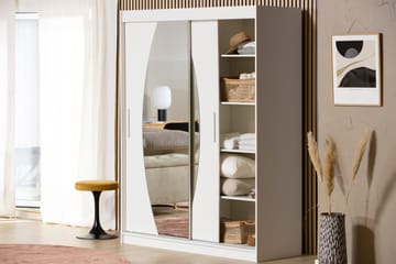 Garderob Maskbo 150 cm Spegel - Vit - Förvaring - Garderober & garderobssystem