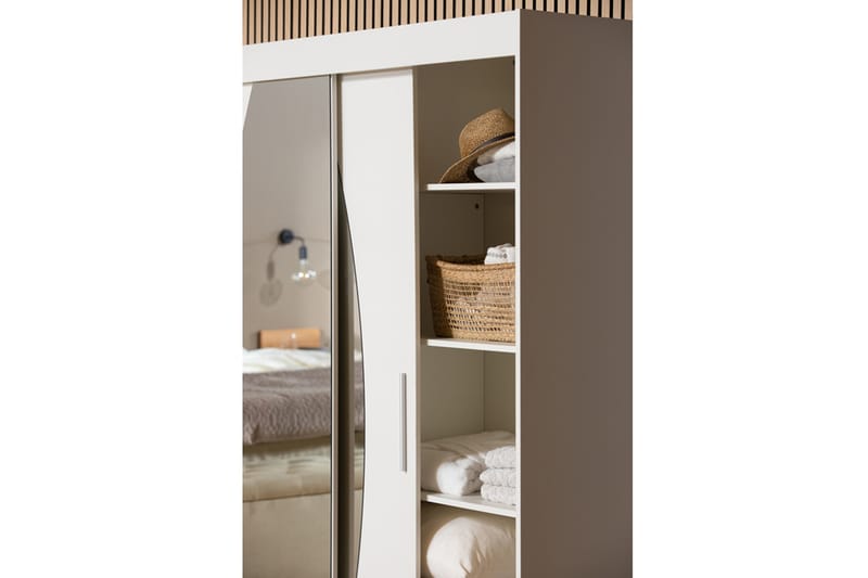 Garderob Maskbo 150 cm Spegel - Vit - Förvaring - Garderober & garderobssystem