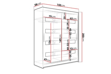 Garderob Maskbo 150x200 cm - Svart - Förvaring - Garderober & garderobssystem