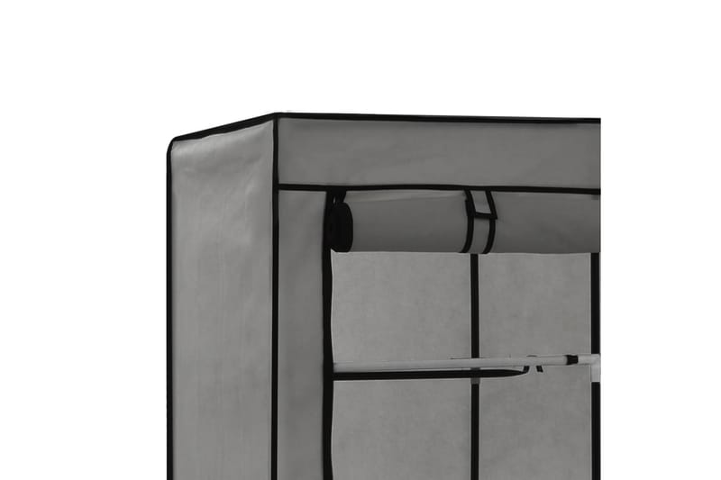 Garderob med fack och stänger grå 150x45x175 cm tyg - Grå - Garderober & garderobssystem