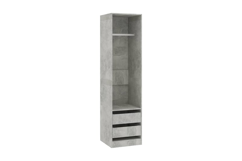 Garderob med lådor betonggrå 50x50x200 cm spånskiva - Grå - Garderober & garderobssystem - Garderobsskåp