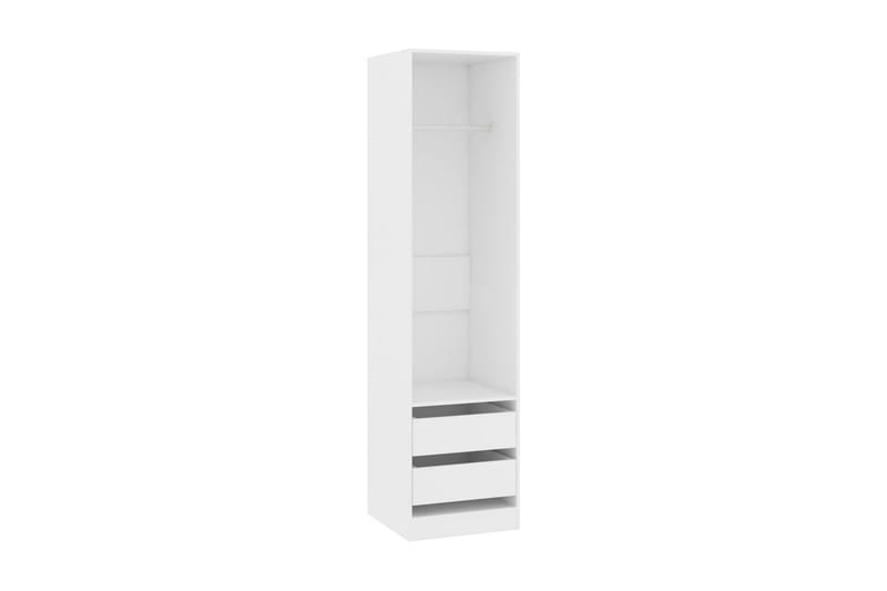 Garderob med lådor vit 50x50x200 cm spånskiva - Vit - Garderobsskåp - Garderober & garderobssystem