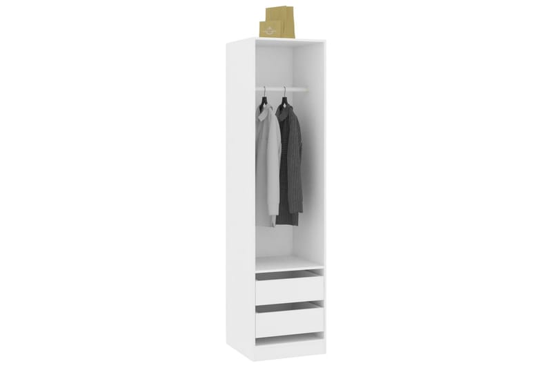 Garderob med lådor vit 50x50x200 cm spånskiva - Vit - Garderober & garderobssystem - Garderobsskåp