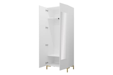 Garderob med Spegel 74 cm i Ljust Trä - Guld|Svart - Förvaring - Garderober & garderobssystem