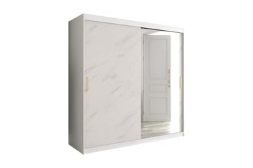 Garderob med Spegel Marmesa 200 cm Marmormönster