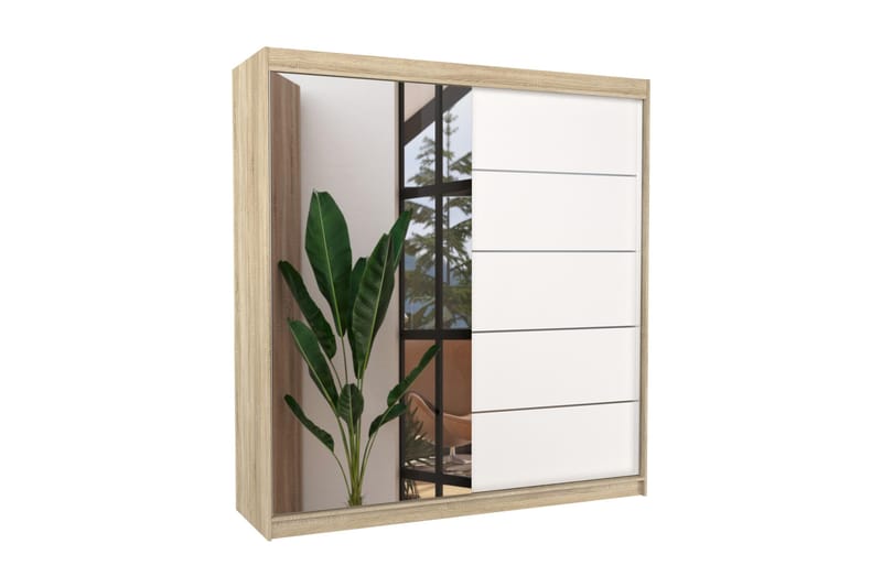Garderob med Spegel Ollivier 200x215 cm - Garderober & garderobssystem