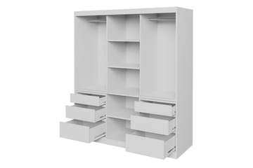 Garderob med Spegel Thiote 180x216x65 cm - Svart - Förvaring - Garderober & garderobssystem