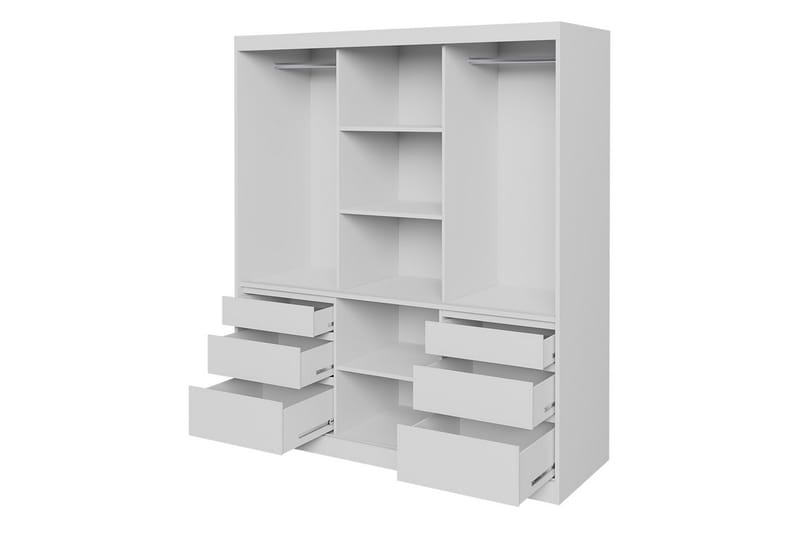 Garderob med Spegel Thiote 180x216x65 cm - Svart - Förvaring - Garderober & garderobssystem