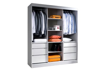 Garderob med Spegel Thiote 180x216x65 cm - Svart - Förvaring - Garderober & garderobssystem