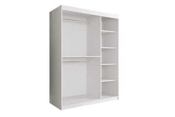 Garderob med Speglar Kant Marmesa 150 cm Marmormönster - Svart/Vit/Guld - Förvaring - Garderober & garderobssystem