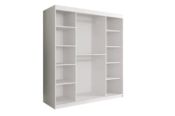 Garderob med Speglar Kant Marmesa 180 cm Marmormönster - Svart - Förvaring - Garderober & garderobssystem