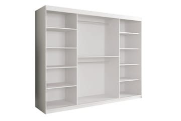 Garderob med Speglar Kant Marmesa 250 cm Marmormönster - Vit/Svart - Förvaring - Garderober & garderobssystem